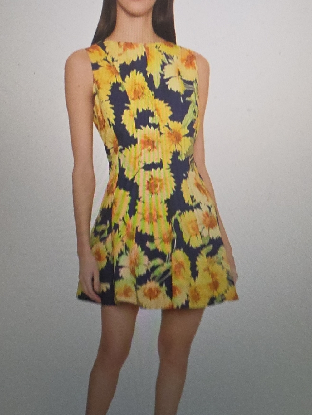 MILLY Poppy Sunflower Sleeveless Fit & Flare Minidress Size 6 $395